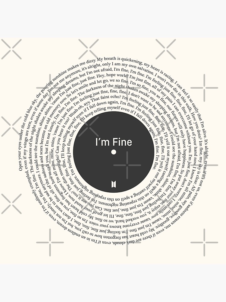 "BTS I'm Fine Lyric Vinyl Black" Poster for Sale by LlioMadeThis