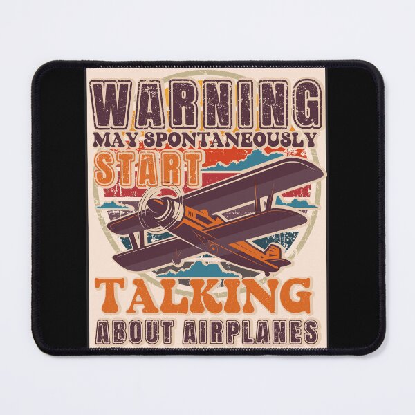 Item preview, WARNING MAY SPONTANEOUSLY START TALKING ABOUT AIRPLANES RETRO POSTER designed and sold by HomeCoquette.