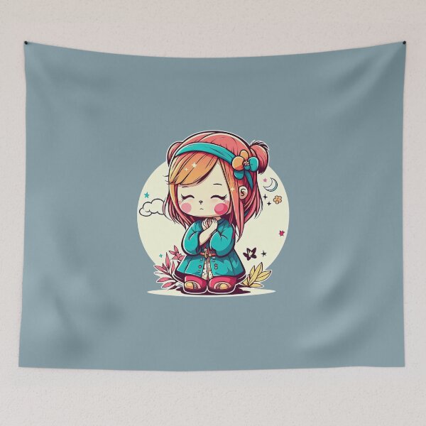 Item preview, Zen Bliss, an Adorable Girl in Tranquil Peaceful Mode Captivates Hearts designed and sold by ultra-cute.