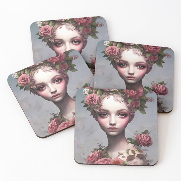 Item preview, Zinnia Flowery Girl Portrait  designed and sold by Kamiri.