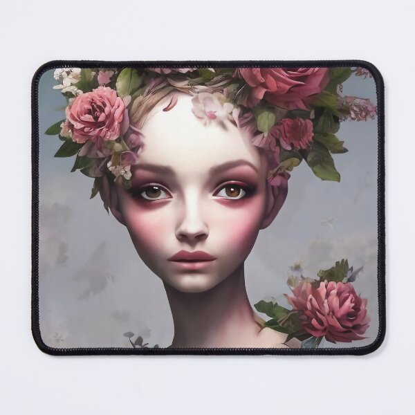 Item preview, Zinnia Flowery Girl Portrait  designed and sold by Kamiri.