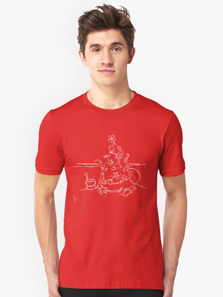 Alternate view of Australian Christmas Lineart Tee Slim Fit T-Shirt