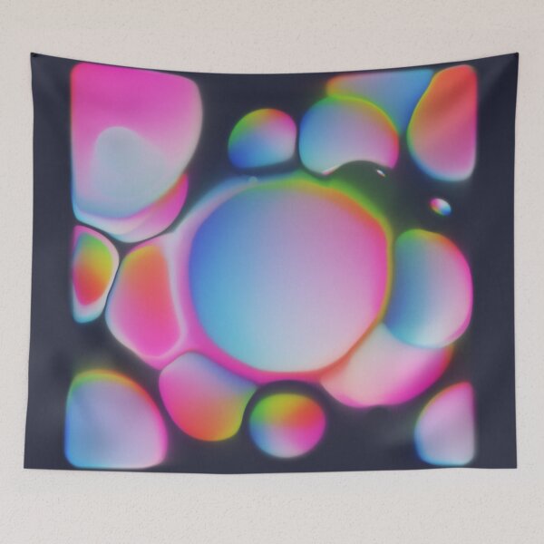 Item preview, fluid Colorful rainbow bubbles abstract designed and sold by xenxanses2.