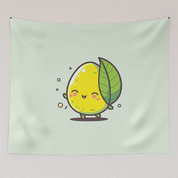 Item preview, A Cute, Happy Lemon Character Holding a Leaf that'll Brighten Your Day designed and sold by ultra-cute.