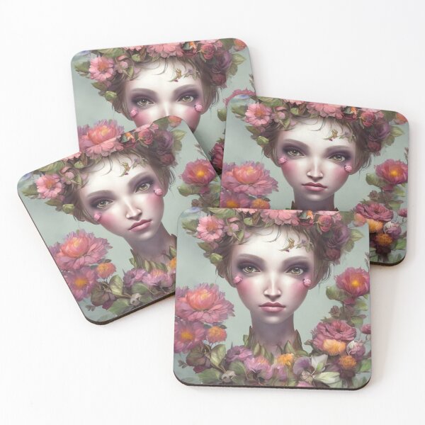 Item preview, Zaina Flowery Girl Portrait  designed and sold by Kamiri.