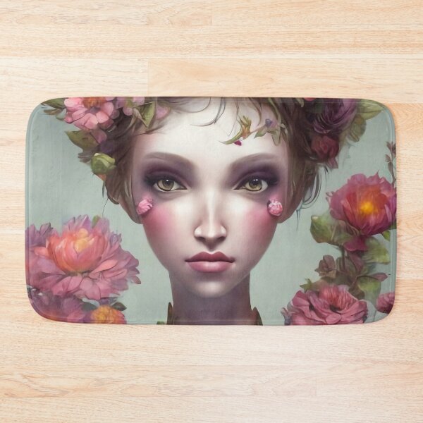 Item preview, Zaina Flowery Girl Portrait  designed and sold by Kamiri.
