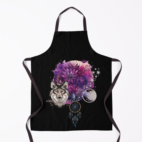 Item preview, Wolf Spirit Animal Dream Catcher Moon Phases designed and sold by ColorfulMystic.