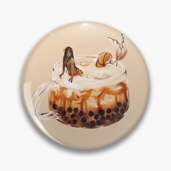 Item preview, Brown Sugar Tea Boba Mermaid Art designed and sold by QuietChiaro.