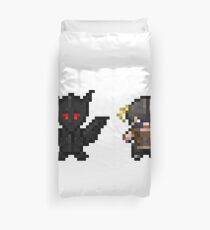 Dragonborn & Alduin pixel art Duvet Cover