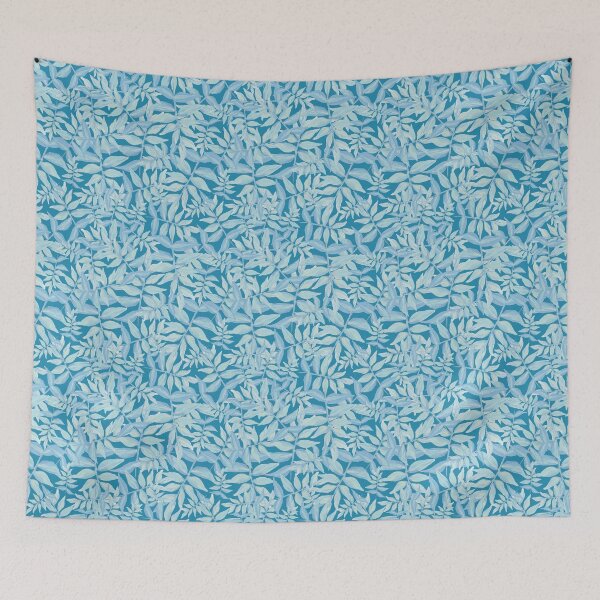Item preview, Botanical Tropical Jungle Leaves Pattern Aria Petals in Real Teal designed and sold by Blue Daisy Studio.