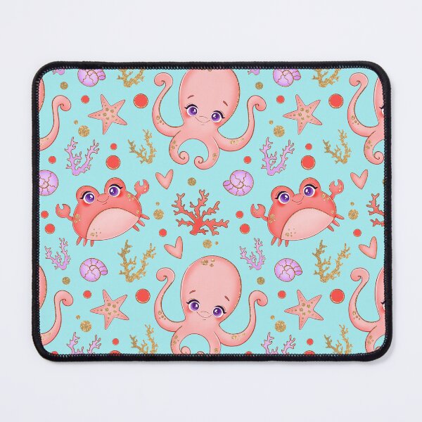 Item preview, Cute Crab and Squid Marine Life Pattern designed and sold by silviaol.