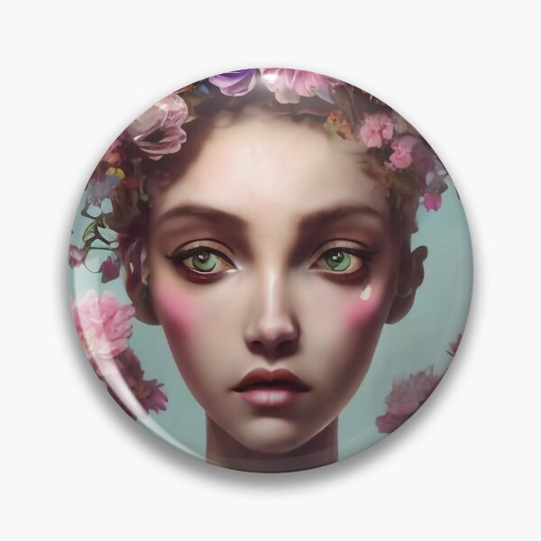 Item preview, Zayda Flowery Girl Portrait  designed and sold by Kamiri.