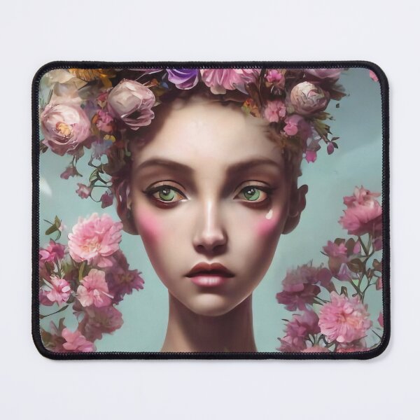 Item preview, Zayda Flowery Girl Portrait  designed and sold by Kamiri.
