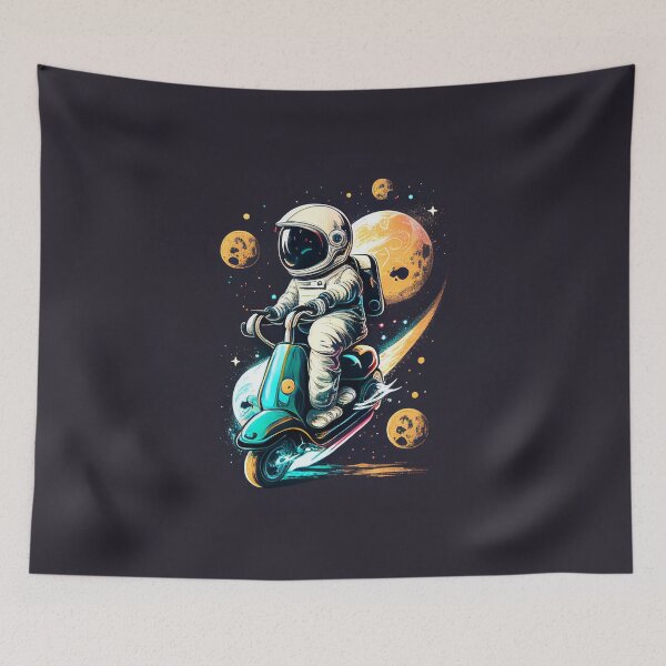 Item preview, Astronaut riding a scooter in space designed and sold by KittyCat08.