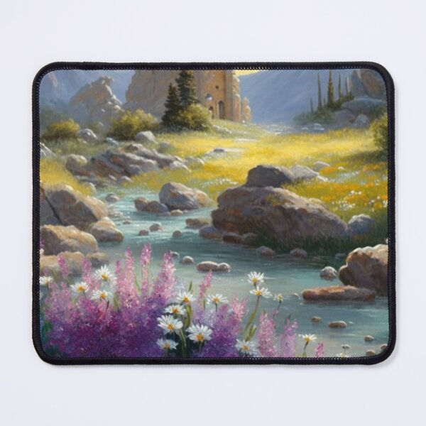 Item preview, Castle ruins near a stream with wildflowers designed and sold by JoepshLSio.