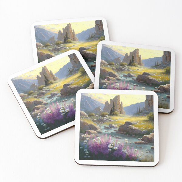 Item preview, Castle ruins near a stream with wildflowers designed and sold by JoepshLSio.