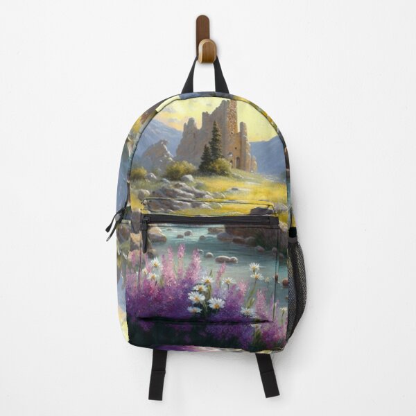 Item preview, Castle ruins near a stream with wildflowers designed and sold by JoepshLSio.
