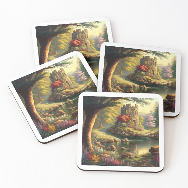 Item preview, Castle ruins near a stream with wildflowers designed and sold by JoepshLSio.