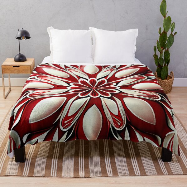 Item preview, Luxury Flowers Abstract Pattern in Gold, Red, Black designed and sold by HiArtify ❤️.