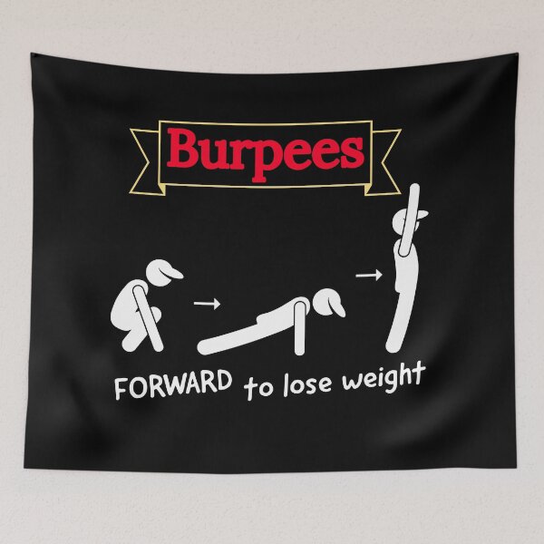 Item preview, Burpees- forward to lose weight-inspirational dark background designed and sold by Master4art.