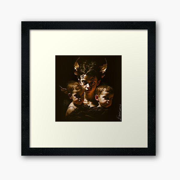 The Siblings in Oils Homotech Art by iServalan for Tale Teller Club  Framed Art Print