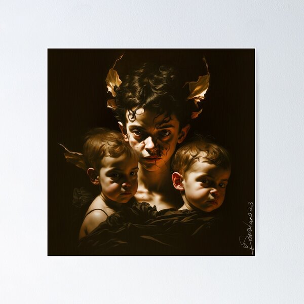 The Siblings in Oils Homotech Art by iServalan for Tale Teller Club Poster