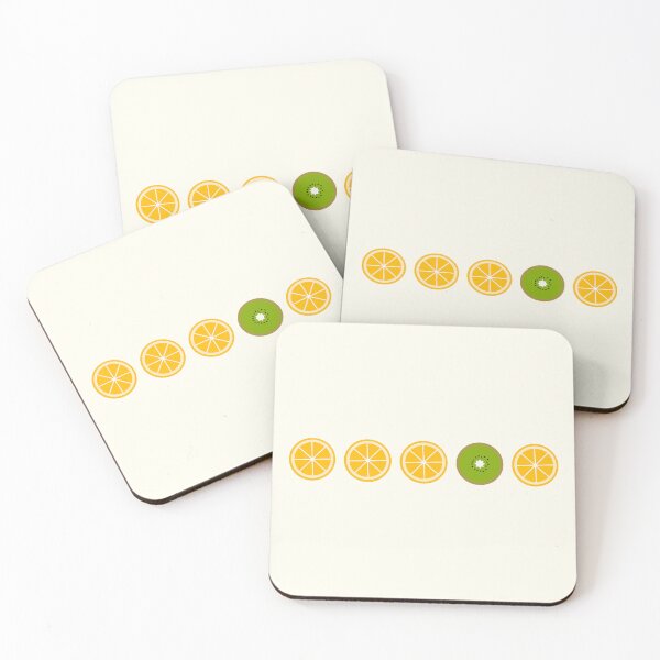 Item preview, Five middle objects orange and kiwi pattern 4 designed and sold by LemonCreamyyyy.