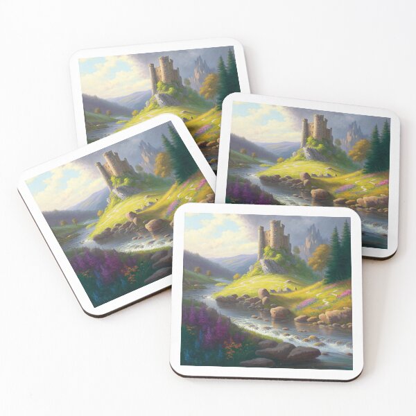 Item preview, Castle ruins near a stream with wildflowers designed and sold by JoepshLSio.