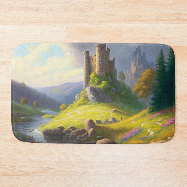 Item preview, Castle ruins near a stream with wildflowers designed and sold by JoepshLSio.