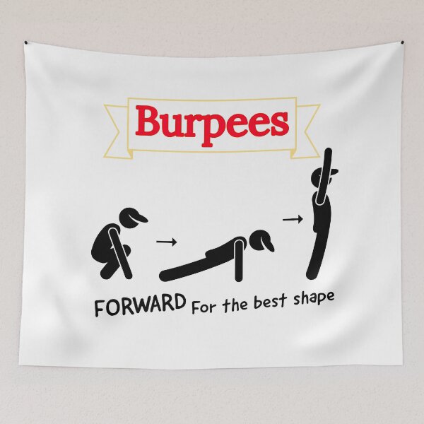 Item preview, Burpees- forward for the best shape- inspirational white background  designed and sold by Master4art.