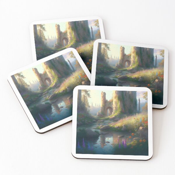 Item preview, Castle ruins near a stream with wildflowers designed and sold by JoepshLSio.