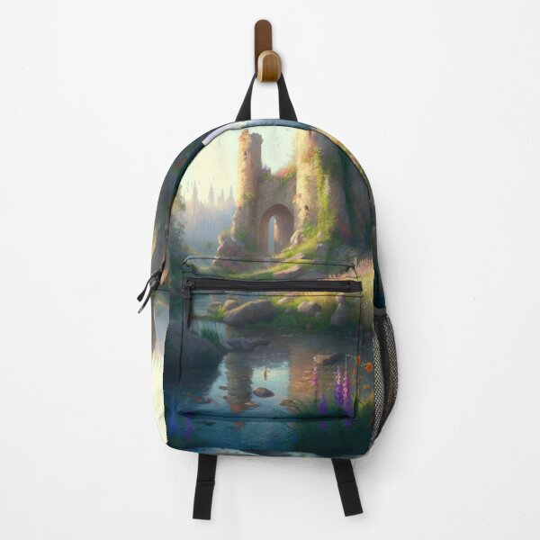 Item preview, Castle ruins near a stream with wildflowers designed and sold by JoepshLSio.