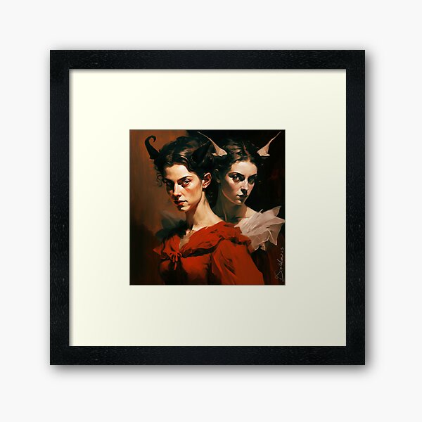 Onlookers Homotech AI Art by iServalan for Tale Teller Club Oil Painting  Framed Art Print