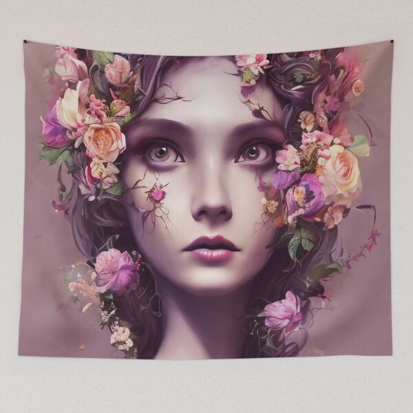 Item preview, Zailey Flowery Girl Portrait  designed and sold by Kamiri.