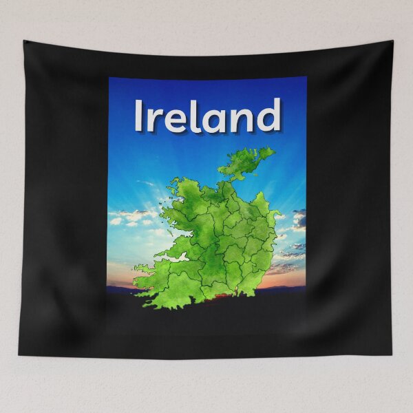 Item preview, Ireland Map Sunrise Background designed and sold by IrishPOD.