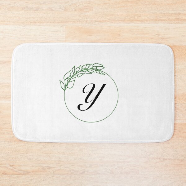 Item preview, Y Monogram Initial with Emerald Green Leaf Wreath designed and sold by TeaLimeTwo.