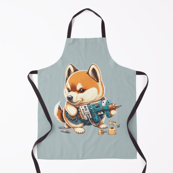 Item preview, american akita cartoon creative illustrator holding a dr designed and sold by sammgdesign.