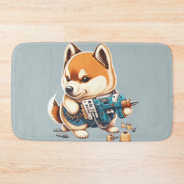 Item preview, american akita cartoon creative illustrator holding a dr designed and sold by sammgdesign.