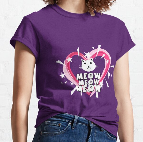 Meow Meow Meow Kitty Song Heart Motif 2023 Classic T-Shirt