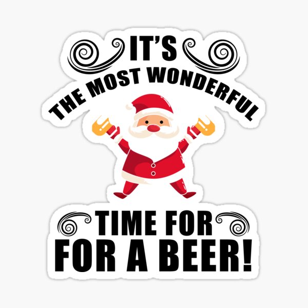 Item preview, It’s the Most Wonderful Time for a Beer T-Shirt Funny Christmas Santa Tee designed and sold by AllStarMerch.