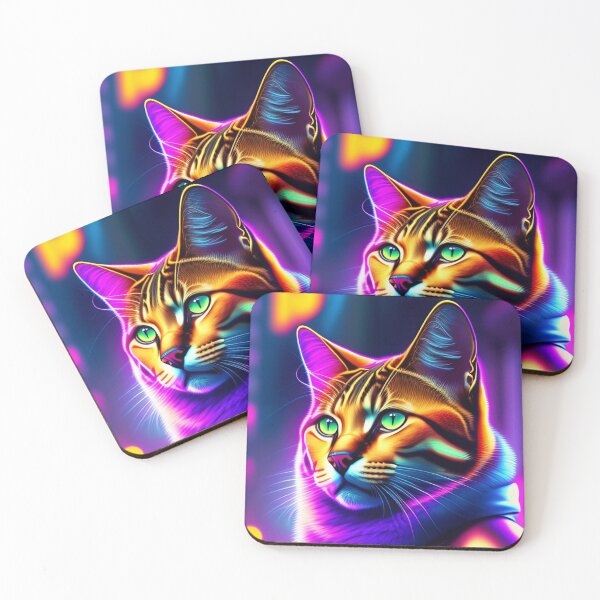 Item preview, Neon Bengal Cat Shines in the Dark designed and sold by Nocturne  Paws.
