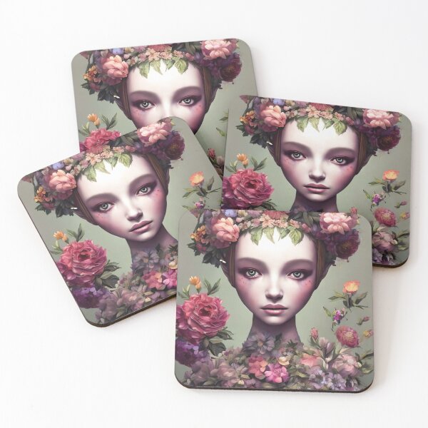 Item preview, Zaynab Flowery Girl Portrait  designed and sold by Kamiri.