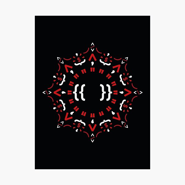 Code Mandala - Angular Framework - dark version Photographic Print