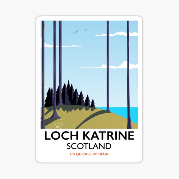 Loch katrine scotland travel poster Sticker