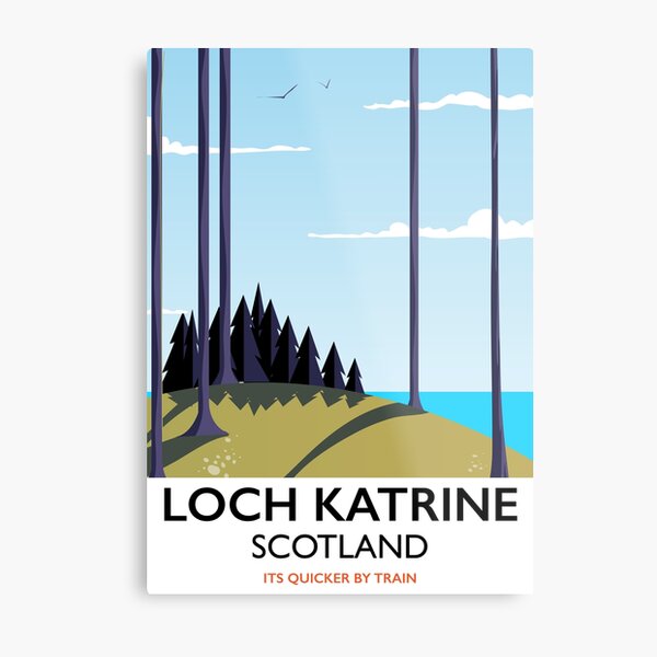 Loch katrine scotland travel poster Metal Print
