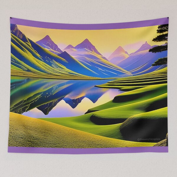 Item preview, Psychedelic Mountain Landscape designed and sold by DreamyEscapism.
