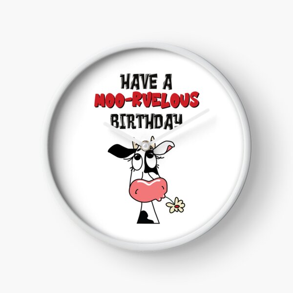 Item preview, Have a MOO-rvelous Birthday! Funny Hilarious Cow Birthday Pun designed and sold by JuxtaJoy Studios.