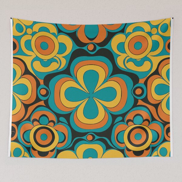 Item preview, 60s/70s Hippy Flower Design Pattern designed and sold by Thread Bubbler.
