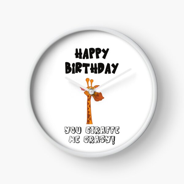 Item preview, Happy Birthday You Giraffe Me Crazy!! Funny Giraffe Birthday Pun designed and sold by JuxtaJoy Studios.