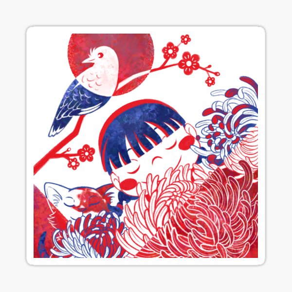 Shan Shan and Friends - Lunar New Year Red Bloom Sticker